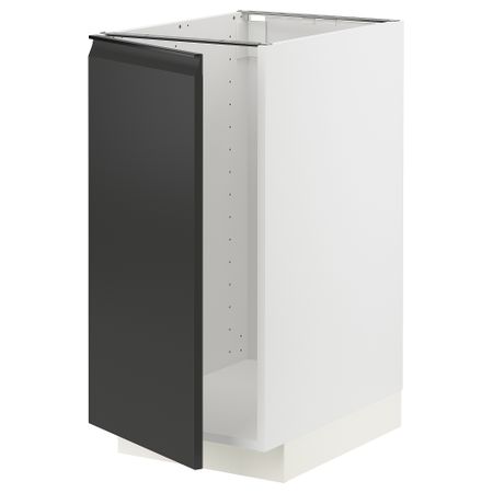 Напольный шкаф под мойку, сорт мусора, белый, Upplöv матовый антрацит, 40x60 см IKEA METOD МЕТОД 194.935.25