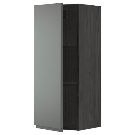 Навесной шкаф с полками, черный, Voxtorp темно-серый, 40x100 см IKEA METOD МЕТОД 794.558.70