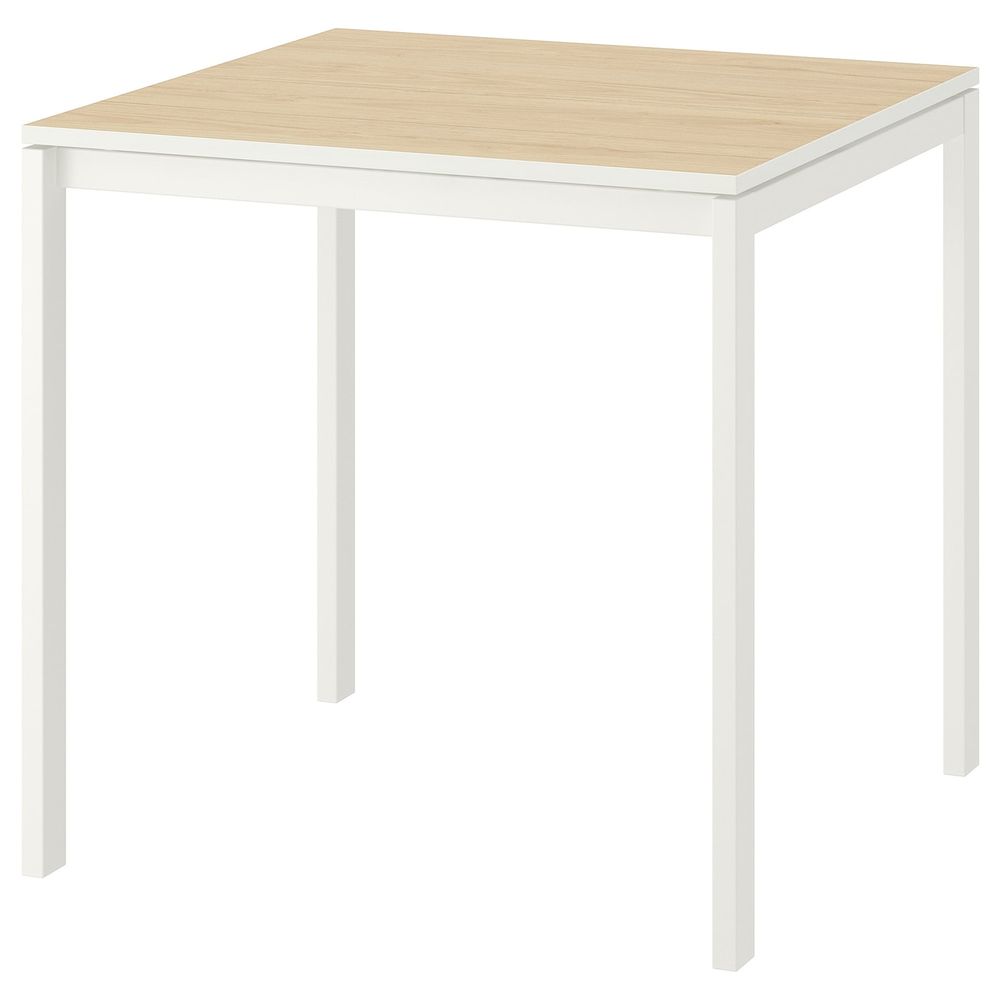 Стол, ясень, белый 75x75 см IKEA МЕЛЬТОРП 492.800.37 - фото 1