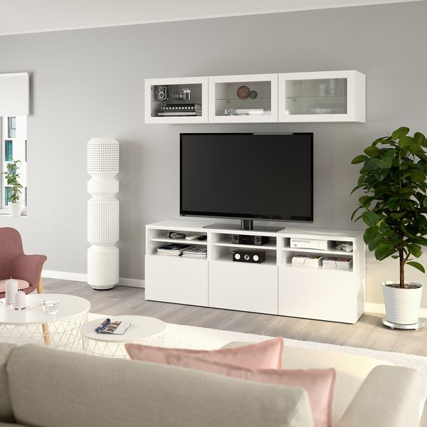 Шкаф для ТВ, комбинированный, стекляные дверцы, 180x42x192 cm IKEA BESTÅ БЕСТО 794.071.91 - фото 8