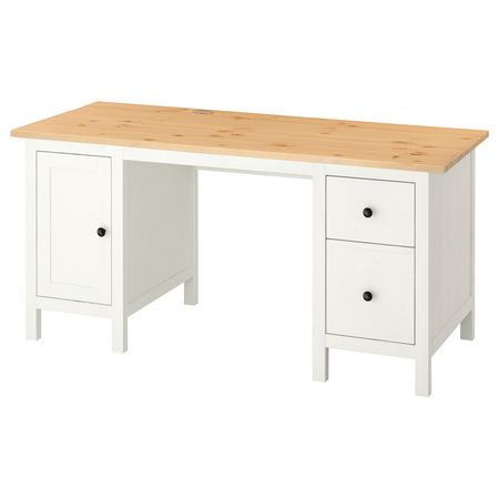 HEMNES Письменный стол - белая морилка/светло-коричневый 155x65 см