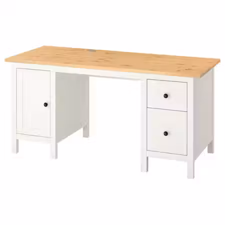 HEMNES Письменный стол - белая морилка/светло-коричневый 155x65 см