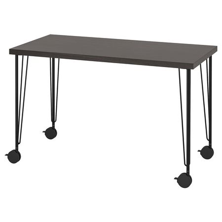 LAGKAPTEN / KRILLE Письменный стол - черно-коричневый/чёрный 120x60 см