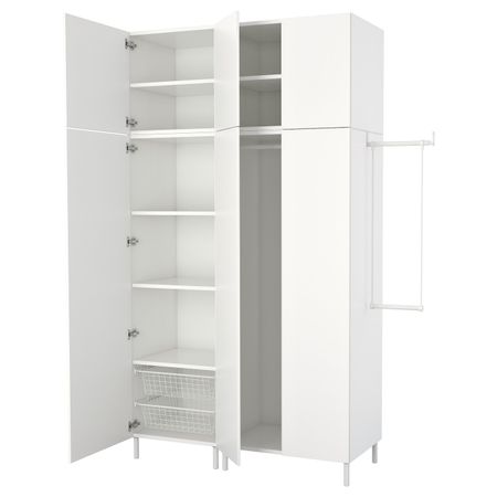 Гардероб, белый/Фоннес белый 175-200x57x251 см IKEA OPPHUS ОПХУС 592.401.64