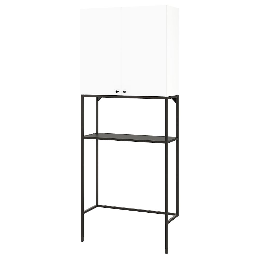 Комбинация для хранения, антрацит, белый, 80x32x204 см IKEA BEGIVENHET БЕГИВЕНХЕТ 694.774.29 - фото 1