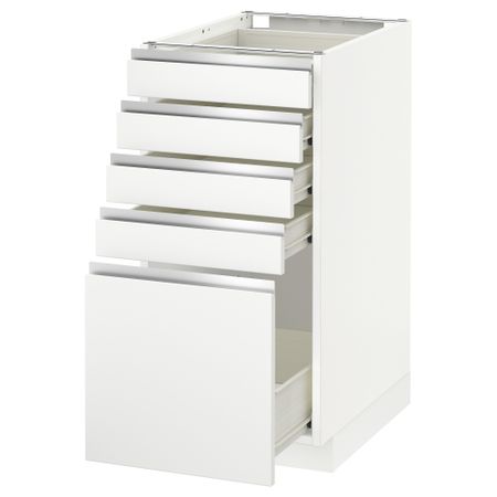 Напольный шкаф с 5 ящиками МЕТОД / ФОРВАРА, белый, Нодста белый