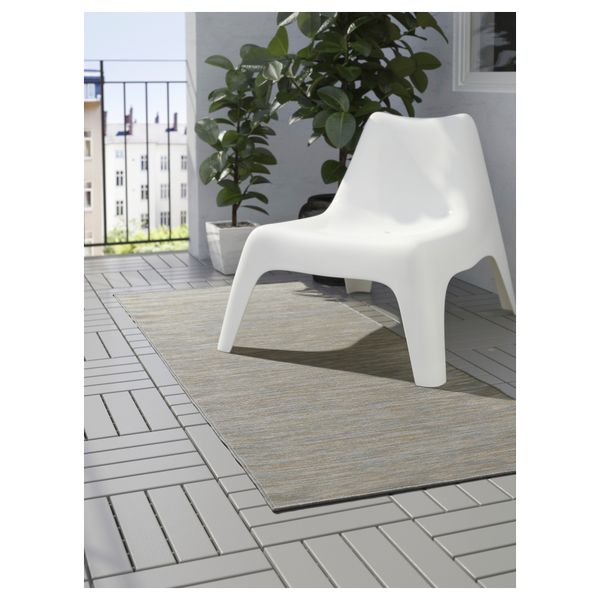 Ковер, безворсовый ХОДДЕ, д/дома/улицы синий, бежевый - схема-чертеж с размерами