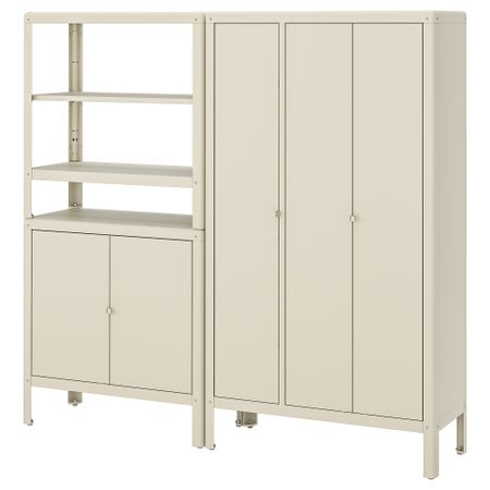 Стеллаж с 2 шкафчиками, бежевый, 171x37x161 см IKEA KOLBJÖRN КОЛЬБЬЁРН 192.916.50