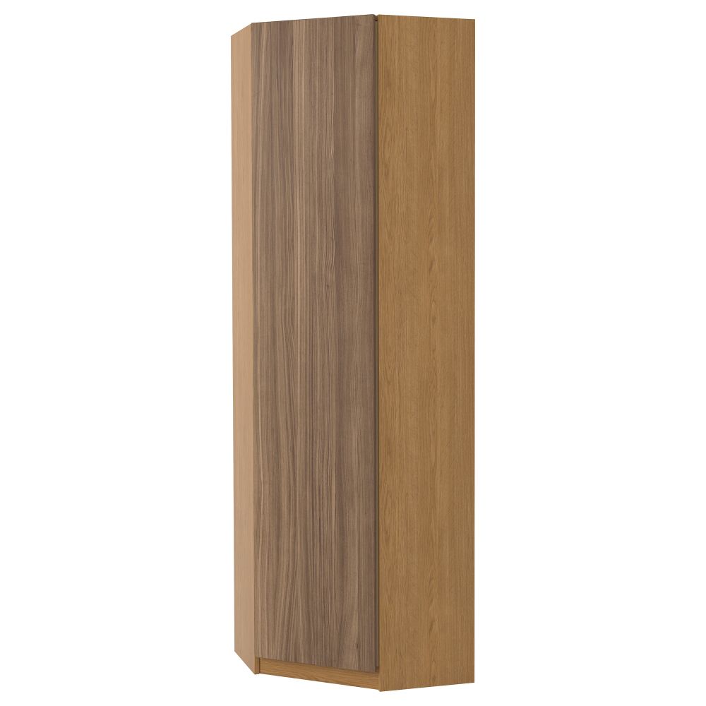 Гардероб угловой ПАКС, под дуб, Стокгольм шпон грецкого ореха - фото 1