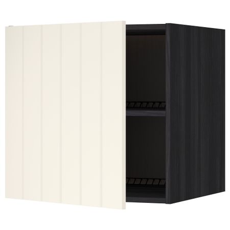 Верхний шкаф на холодильник, морозильник МЕТОД, черный, Хитарп белый с оттенком