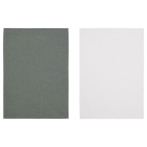 Полотенце кухонное, белый/зеленый 50x70 см IKEA TROLLPIL ТРОЛЛЬПИЛ 803.653.31 - фото 2