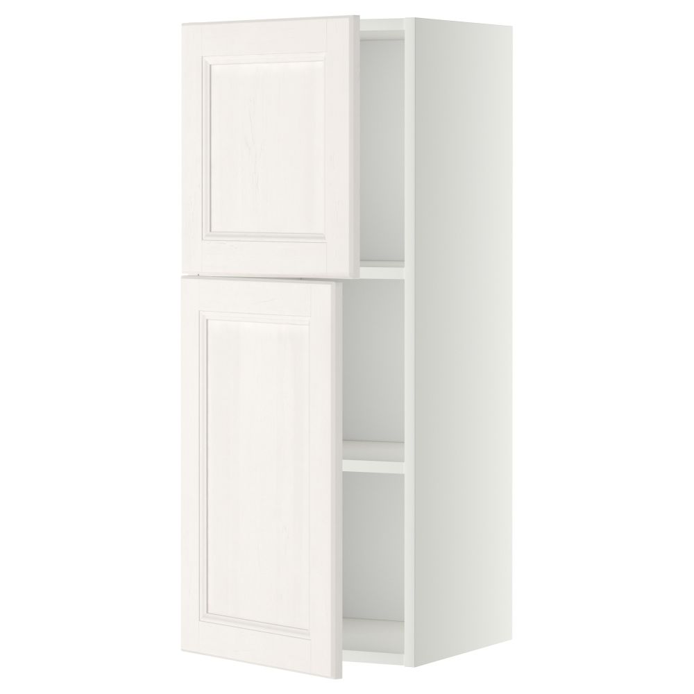 Навесной шкаф с полками, 2 дверцы МЕТОД, белый, Лаксарби белый - схема-чертеж с размерами