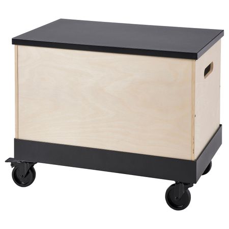 Приставной столик, на колесиках, береза фанера/черный 57x34 см IKEA RÅVAROR РОВАРОР 193.841.78