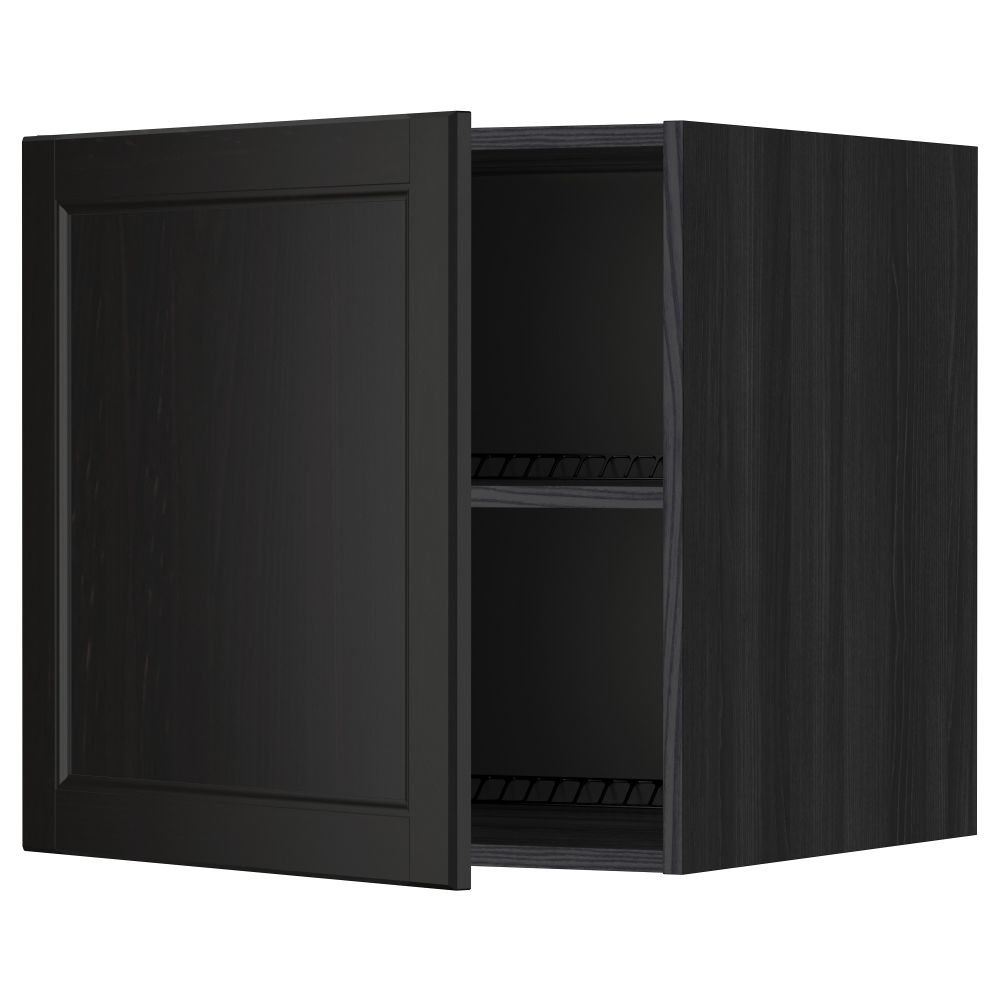 Верхний шкаф на холодильник, морозильник МЕТОД, черный, Лаксарби черно-коричневый - схема-чертеж с размерами