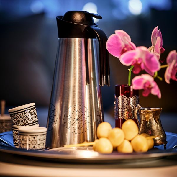 Термос, серебристый 1.0 л IKEA HEMBJUDEN ХЕМБЬЮДЕН 705.120.83 - схема-чертеж с размерами