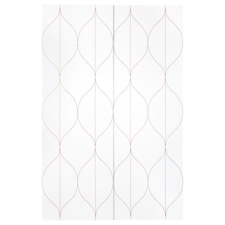 Пара раздвижных дверей СВОРКМО, сетчатый орнамент белый, оранжевый