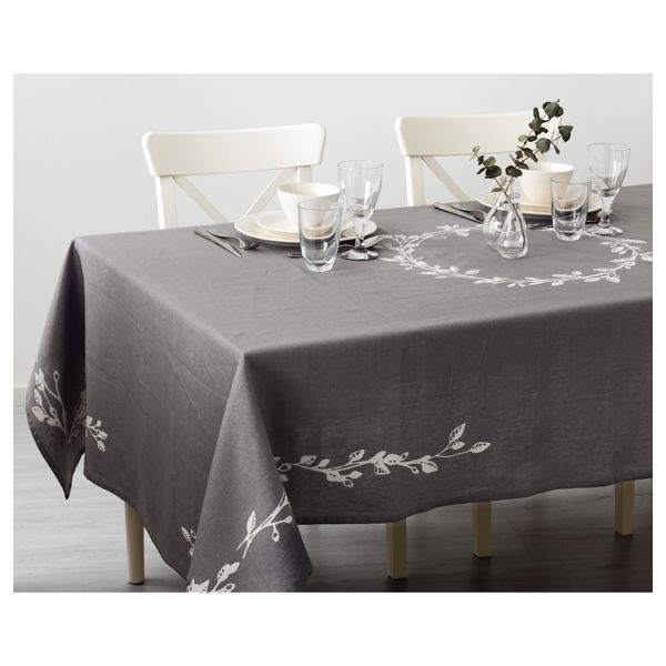 Скатерть ВИНТЕР 2016, серый, белый (145x240 см) - схема-чертеж с размерами