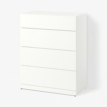 LASTARE Комод с 4 ящиками - белый 80x42x100 см