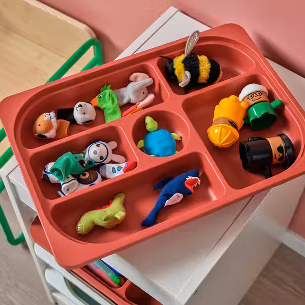 TROFAST Лоток с отделениями для хранения - красный 42x30x5 см - фото 3