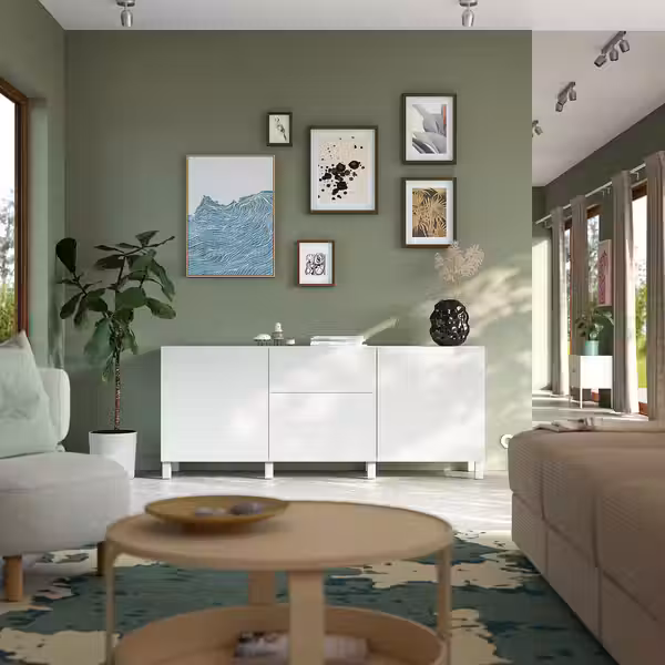 BESTÅ Комбинация для хранения с ящиками - Förvaltare белый/Stubbarp белый 180x42x74 см - фото 2