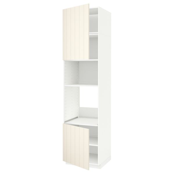 Высокий шкаф для духовки/СВЧ, 2 дверцы/полки, белый/Хитарп белый с оттенком 60x60x240 см IKEA METOD МЕТОД 792.263.84 - схема-чертеж с размерами