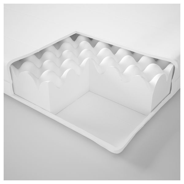 Пенополиуретановый матрас, жесткий/белый 90x200 см IKEA MOSHULT МОСХУЛЬТ 703.693.01 - схема-чертеж с размерами