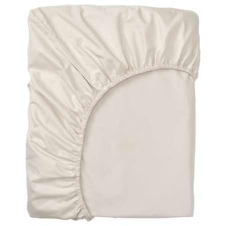 Натяжная простыня для тонкого матраса, светло-бежевый 140x200 см IKEA СЁМНТУТА 804.127.28