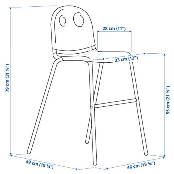 IKEA в интерьере - схема-чертеж с размерами