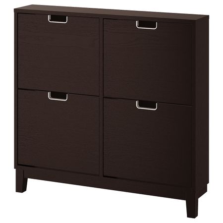 Галошница, 4 отделения, черно-коричневый 96x17x90 см IKEA STÄLL СТЭЛЛ 203.890.47