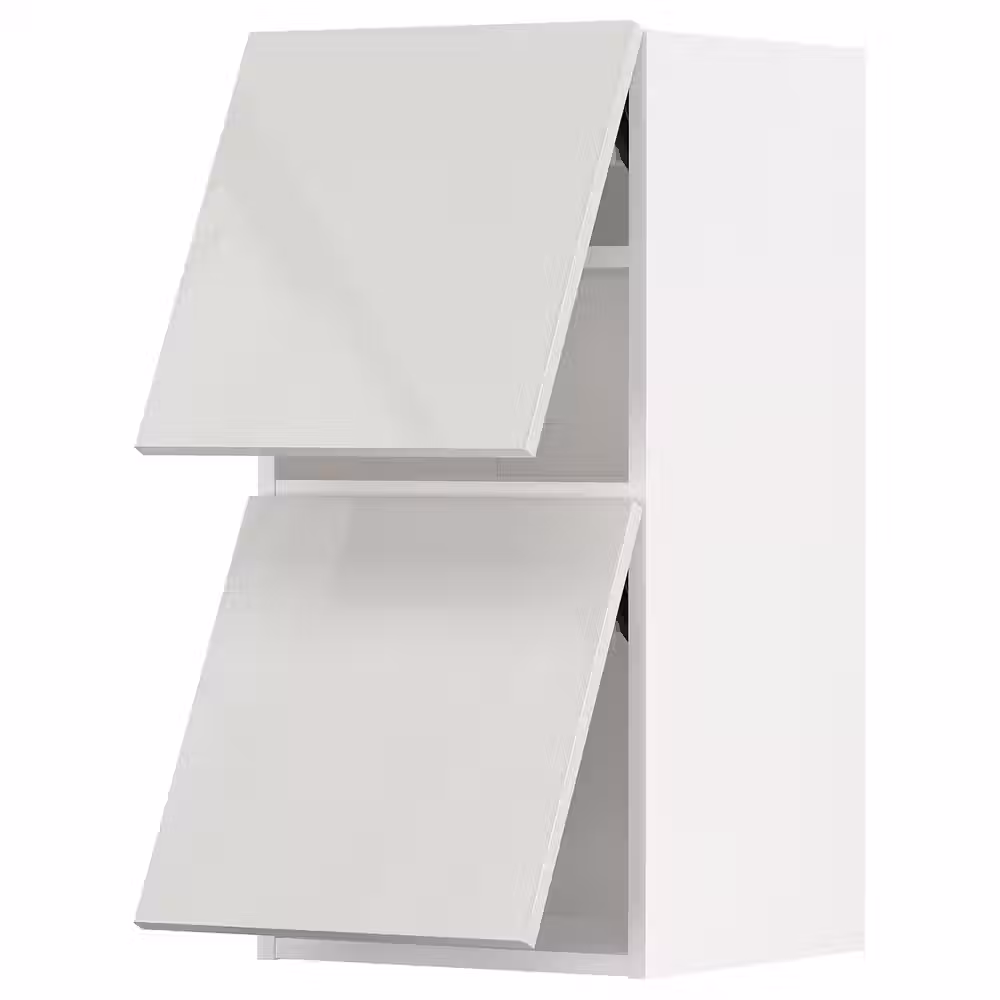 METOD Навесной шкаф/2 дверцы, горизонтал - белый/Ringhult светло-серый 40x80 см - фото 1