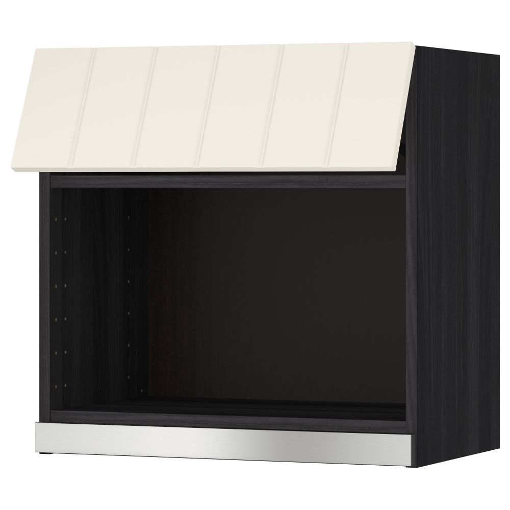 Навесной шкаф для СВЧ-печи МЕТОД, черный, Хитарп белый с оттенком - схема-чертеж с размерами