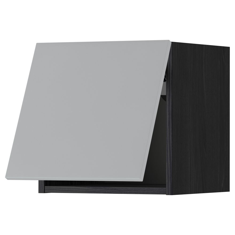 Горизонтальный навесной шкаф МЕТОД, черный, Веддинге серый - схема-чертеж с размерами