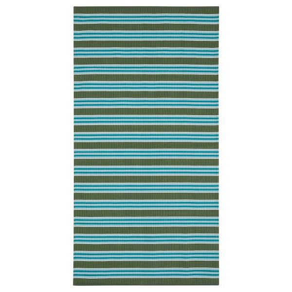 Ковер, безворсовый, в полоску бирюзовый/зеленый 80x150 см IKEA СОММАР 2020 404.651.01 - фото 1