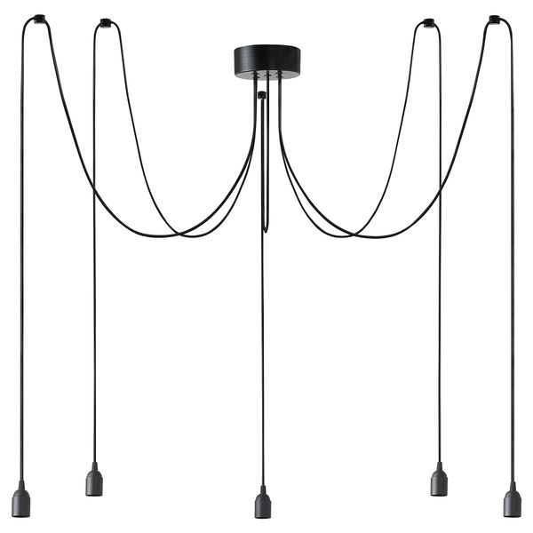 Подвесной светильник с 5 плафонами, черный IKEA BENGTSBOL 004.734.00 - фото 1