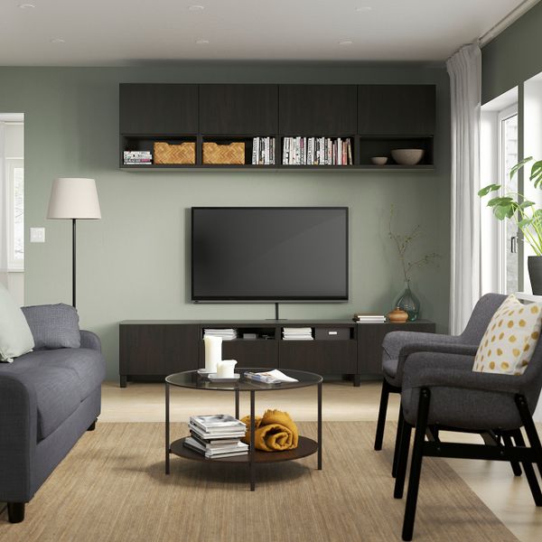 Шкаф для ТВ, комбинация, черно-коричневый/Лаппвик/стуббарп черно-коричневый 240x42x230 см IKEA BESTÅ БЕСТО 294.119.49 - фото 3