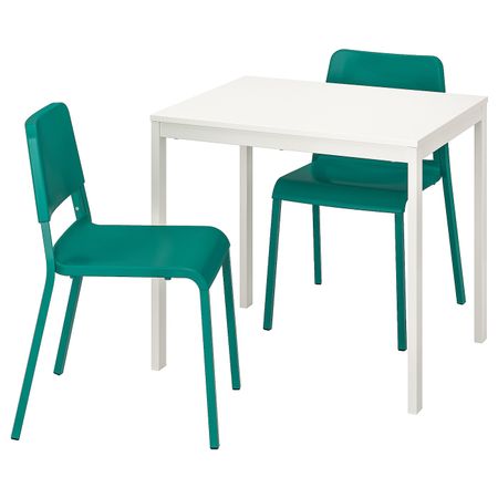 Стол и 2 стула, белый/зеленый 80/120 см IKEA ВАНГСТА / ТЕОДОРЕС 292.521.77