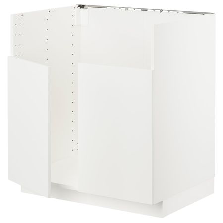 Шкаф для двойной мойки БРЕДШЁН, белый/Хэггеби белый 80x60 см IKEA METOD МЕТОД 992.979.26