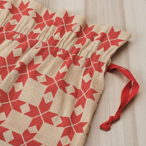 Мешок на завязках, 90x56 см, цветочный орнамент бежевый IKEA VINTERFINT 305.577.14 - схема-чертеж с размерами