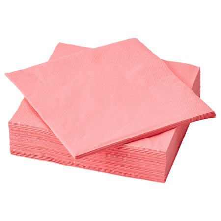 Салфетка бумажная, светлый красно-розовый 40x40 см IKEA FANTASTISK ФАНТАСТИСК 304.811.68