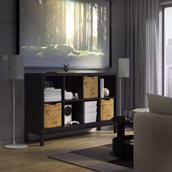 KALLAX Стеллаж с основанием - черно-коричневый/чёрный 147x94 см - фото 3