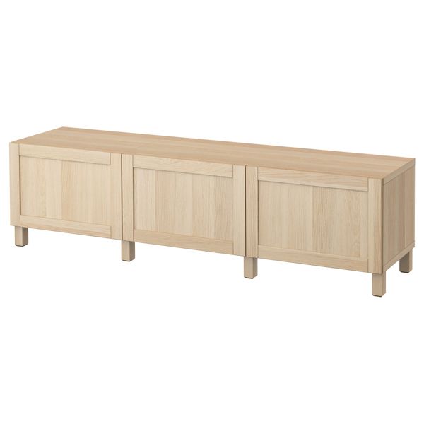 Комбинация для хранения с ящиками БЕСТО, Ханвикен под беленый дуб (180x40x48 см) - фото 1