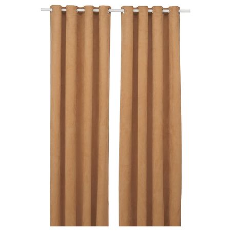 Гардины, блокирующие свет, 2 шт., желто-коричневый 145x300 см IKEA BIRTNA БИРТНА 305.179.02