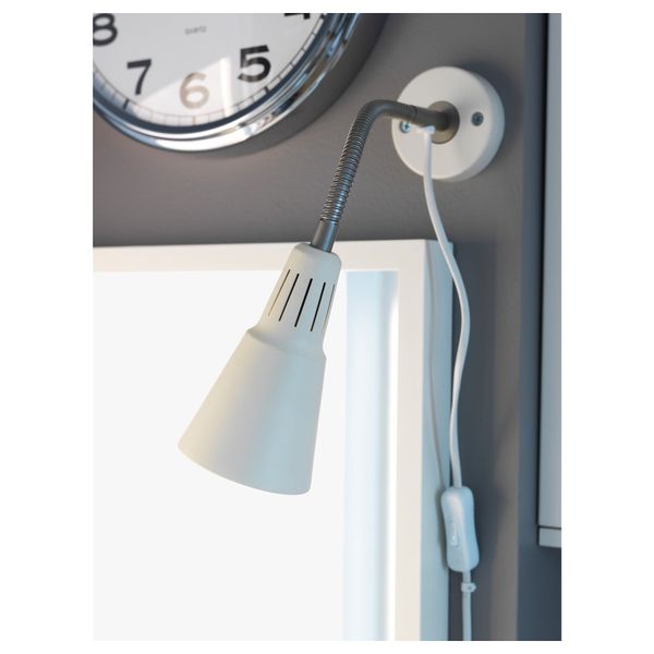 Настенный софит, лампа с зажимом КВАРТ, белый - схема-чертеж с размерами