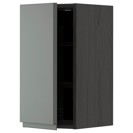 Шкаф навесной с полкой, черный/Воксторп темно-серый 30x60 см IKEA МЕТОД 493.108.31