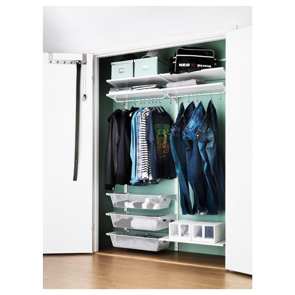 Настенная шина, полки/штанга, белый 132x41x199 см IKEA АЛЬГОТ 592.762.47 - фото 7