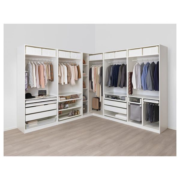 Гардероб угловой, белый, Форсанд Викедаль, 310/310x236 см IKEA ПАКС 892.657.04 - схема-чертеж с размерами
