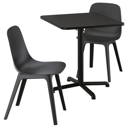 STENSELE / ODGER Стол и 2 стула - антрацит антрацит/антрацит 70x70 см