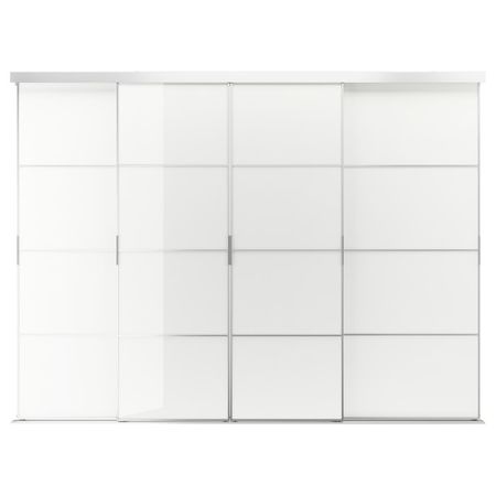 SKYTTA / FÄRVIK Дверь раздвижная, комбинация - алюминий/белый стекло 326x240 см