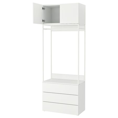 Гардероб 2-дверный + 3 ящика, белый/Фоннес белый 80x42x221 см IKEA OPPHUS ОПХУС 793.264.68