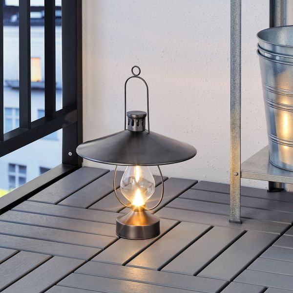 Светодиодный фонарь, с батарейным питанием/для сада черный IKEA STRÅLA СТРОЛА 004.739.90 - фото 3